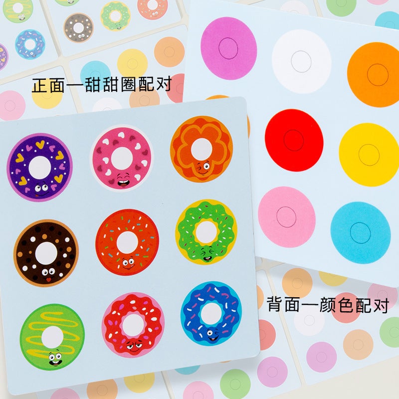 Early Education Children'S Puzzle Shape Color Cognitive Matching Donut Parent-Child Interaction Fun Matching Wooden Toys - Image 4